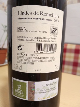 Lindes de Remelluri 2013, DO Ca Rioja