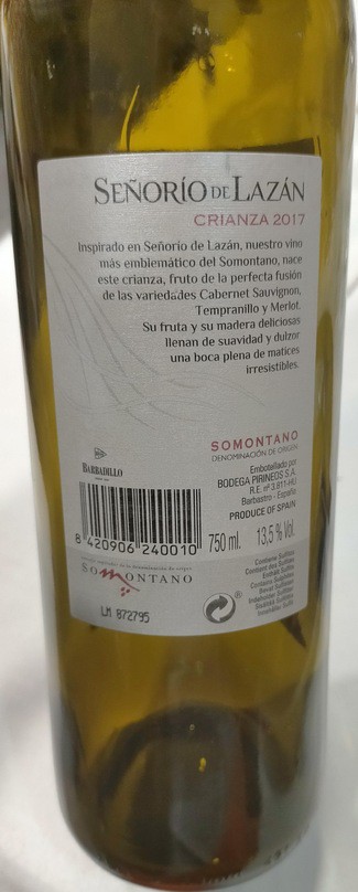 Señorío de Lazán crianza 2017