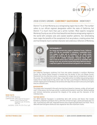 District 7 Cabernet Sauvignon 2018