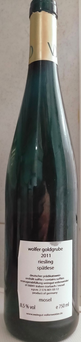 Weingut Vollenweider Wolfer Goldgrube Riesling Spätlese 2011