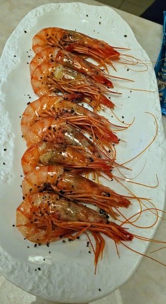 Gambas rojas de San Carles de la Rápira a la plancha