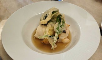 Merluza de pincho rellena de vieiras