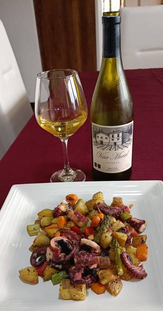 Con el salpicón de pulpo