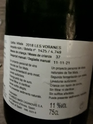 Bufadors Les Voranes Brut Nature 2018
