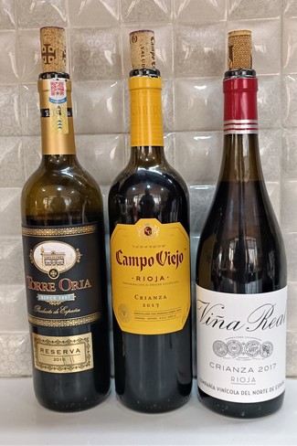 Los tres vinos de la velada