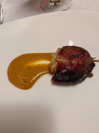 Pimiento relleno de hongo y jamón