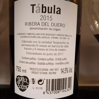 Tábula 2015, DO Ribera del Duero