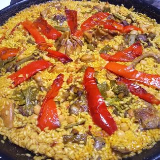 Arroz de conejo con verduras