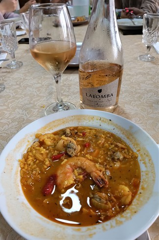 Con el caldoso de langostinos