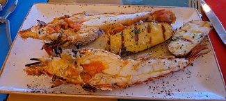 Langosta roja del Cap de Begur a la brasa de encina