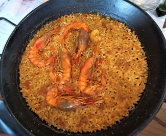 Con el arroz de gamba roja