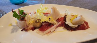 Calamares a la plancha con paleta ibérica