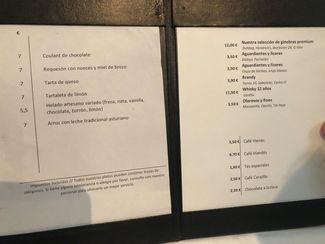 carta cafe y copas