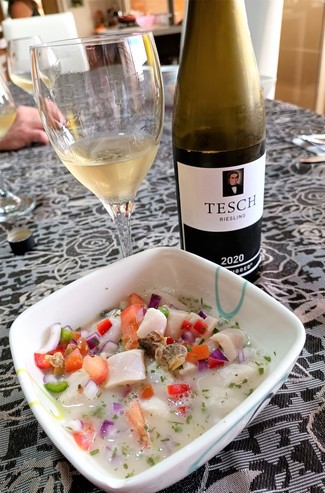 Con el ceviche de corvina