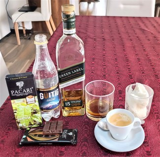Con el Pacari de guayusa, el café colombiano y el helado de coco