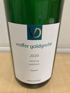 Daniel Vollenweider Wolfer Goldgrube riesling spätlese 2020