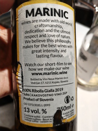 Noüe Marinic, Ribolla Gialla 2019