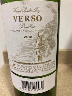 Château Haut-Batailley Verso Pauillac 2018