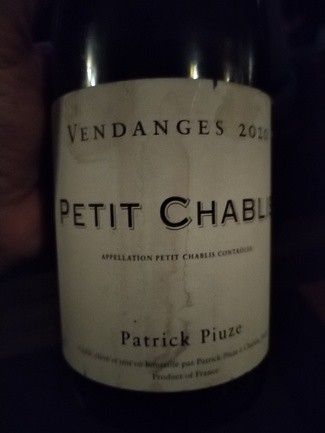 Petit Chablis Vendanges 2020