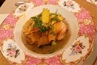 El ceviche de corvina y camarón