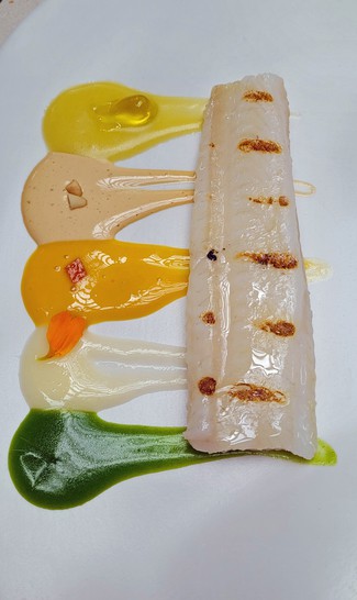) Lenguado con sabores del mediterráneo : bergamota, hinojo, naranja, piñones, y aceitunas verdes (2006)