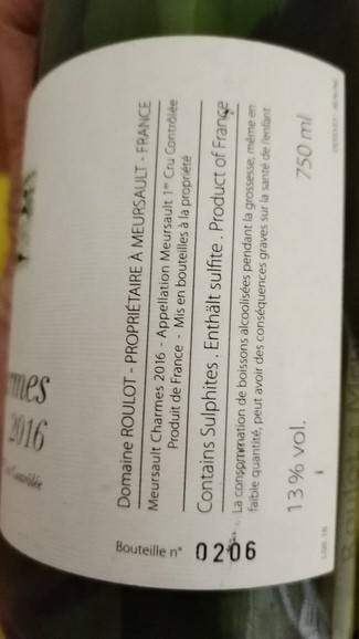 Meursault 1er Cru Charmes Roulot 2016