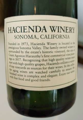 Hacienda Winery 1987