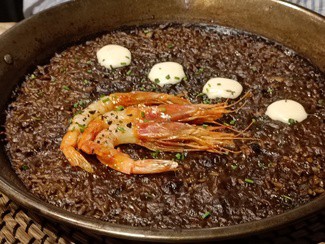 Arroz de sepia y gamba roja