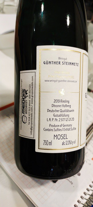 Günther Steinmetz Dhroner Hofberg Riesling GD 2019