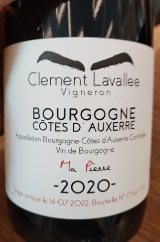 Bourgogne Côtes d Auxerre "Ma Pierre" Rouge 2020 2020