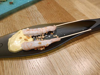 Langostino con mahonesa de curry