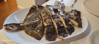 Rodaballo a la brasa emplatado