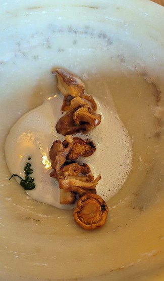 Rebozuelos con salsa de mazal