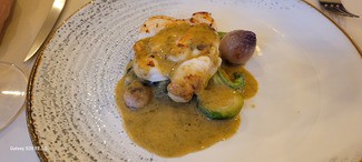 Rape asado con verduras (media racion).