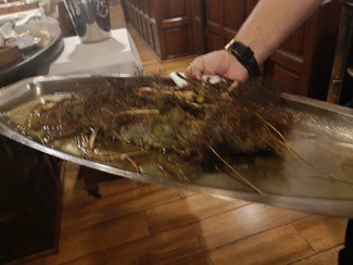 Presentación de la lubina ya cocinada