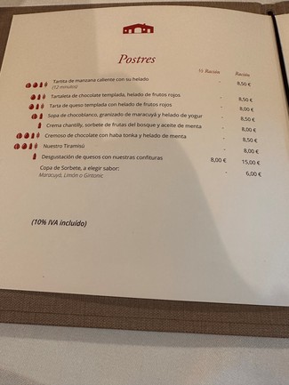 carta postres