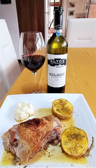 Con el contramuslo de pavo
