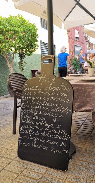 Pizarra platos del dia