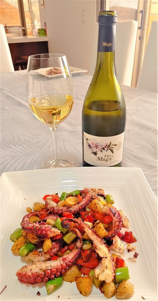 Con el salteado de pulpo