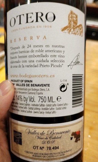 Otero Reserva 2014