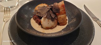 Vieiras con papada y trufa negra