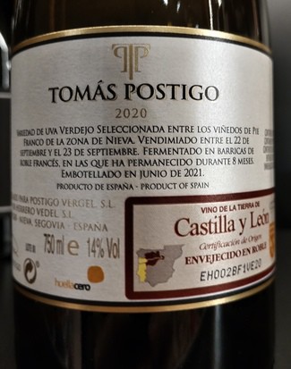 Tomás Postigo Fermentado en Barrica 2020