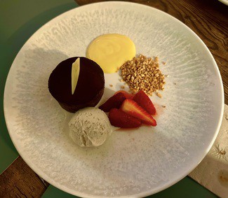 Cremoso de chocolate y helado de trufa