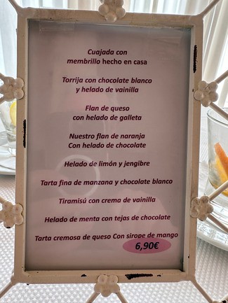 carta postre