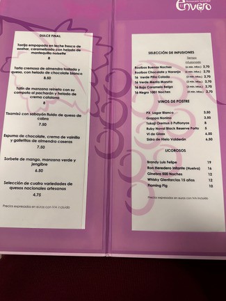 carta postres