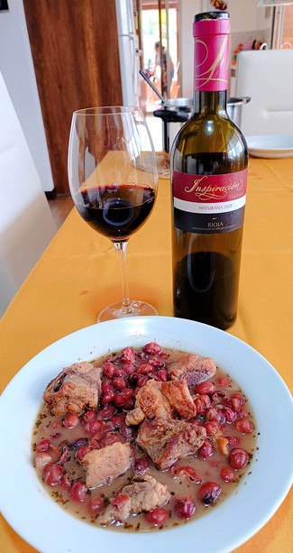 Con las alubias pintas con costilla