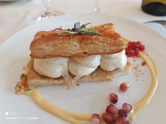 Milhojas de brandada de bacalao