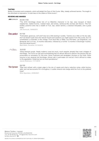 Tardieu-Laurent Hermitage 2019