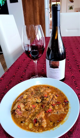 Con las lentejas con chorizo
