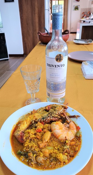 Con el suculento arroz de langosta
